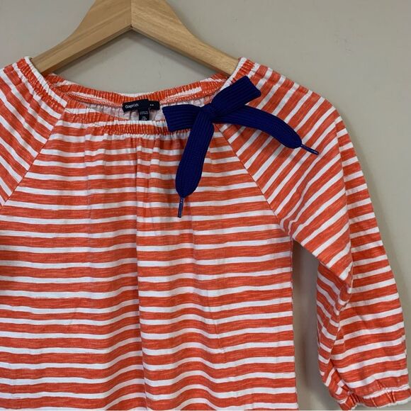 🆕 GAP Striped Dress Girl’s 12 Long Sleeve Tunic Preppy Nautical Bow School Fall - Picture 2 of 7